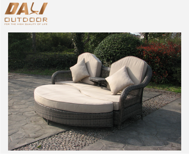 Zewnętrzny 2-częściowy komplet wypoczynkowy z rattanu PE z wikliny Patio Love Seat
