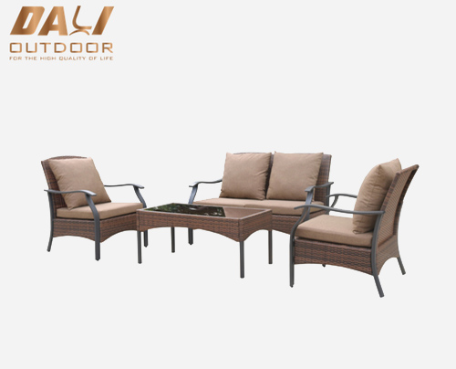 Nowy model zestawów sof Rozmowa Sofa Loveseat Rattanowe meble ogrodowe
